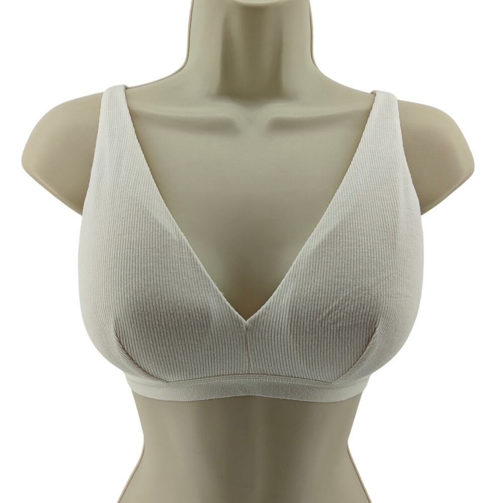 Knix Micro Modal Rib Bralette White Womens Medium